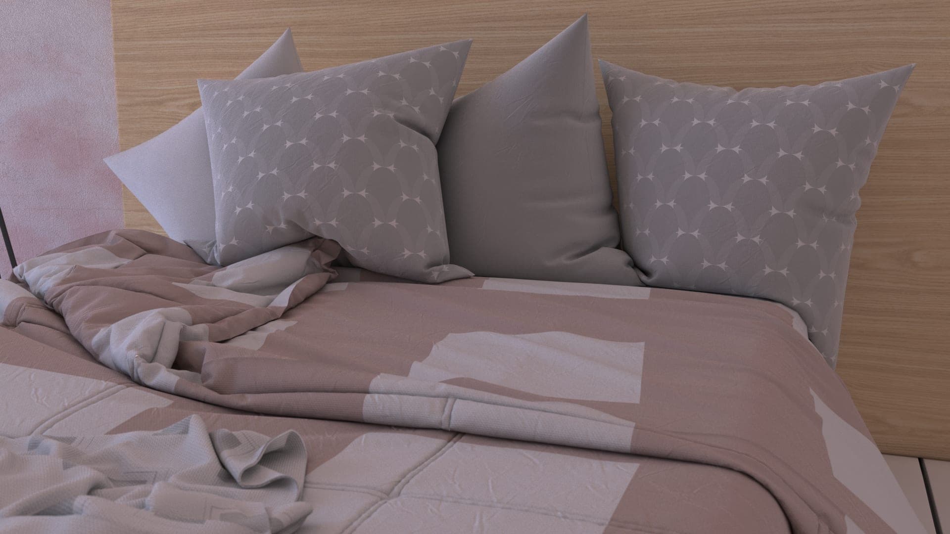 Pillows and linen in close-up